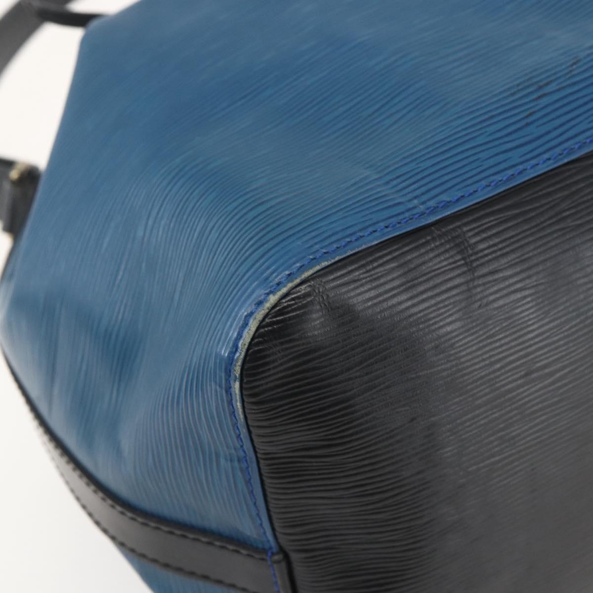 LOUIS VUITTON Epi Petit Noe Shoulder Bag Bicolor Black Blue M44152 Auth 159409