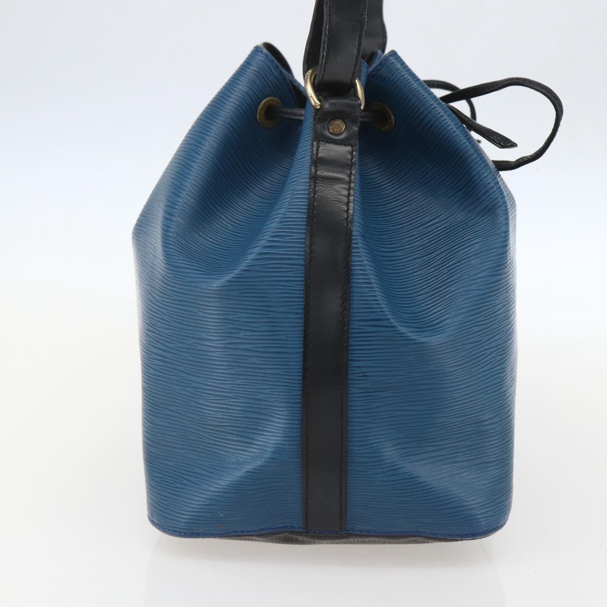 LOUIS VUITTON Epi Petit Noe Shoulder Bag Bicolor Black Blue M44152 Auth 159409