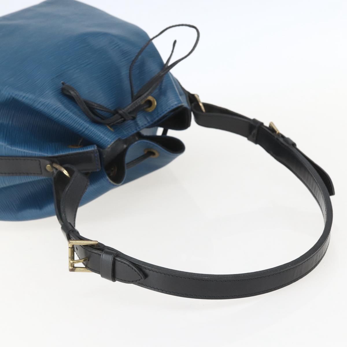 LOUIS VUITTON Epi Petit Noe Shoulder Bag Bicolor Black Blue M44152 Auth 159409