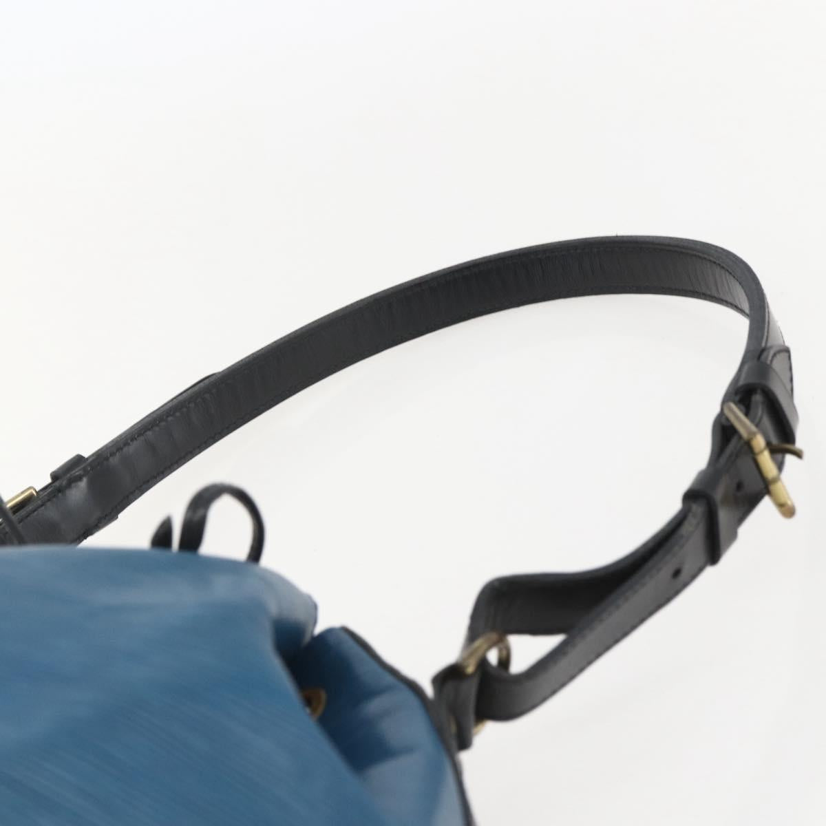 LOUIS VUITTON Epi Petit Noe Shoulder Bag Bicolor Black Blue M44152 Auth 159409