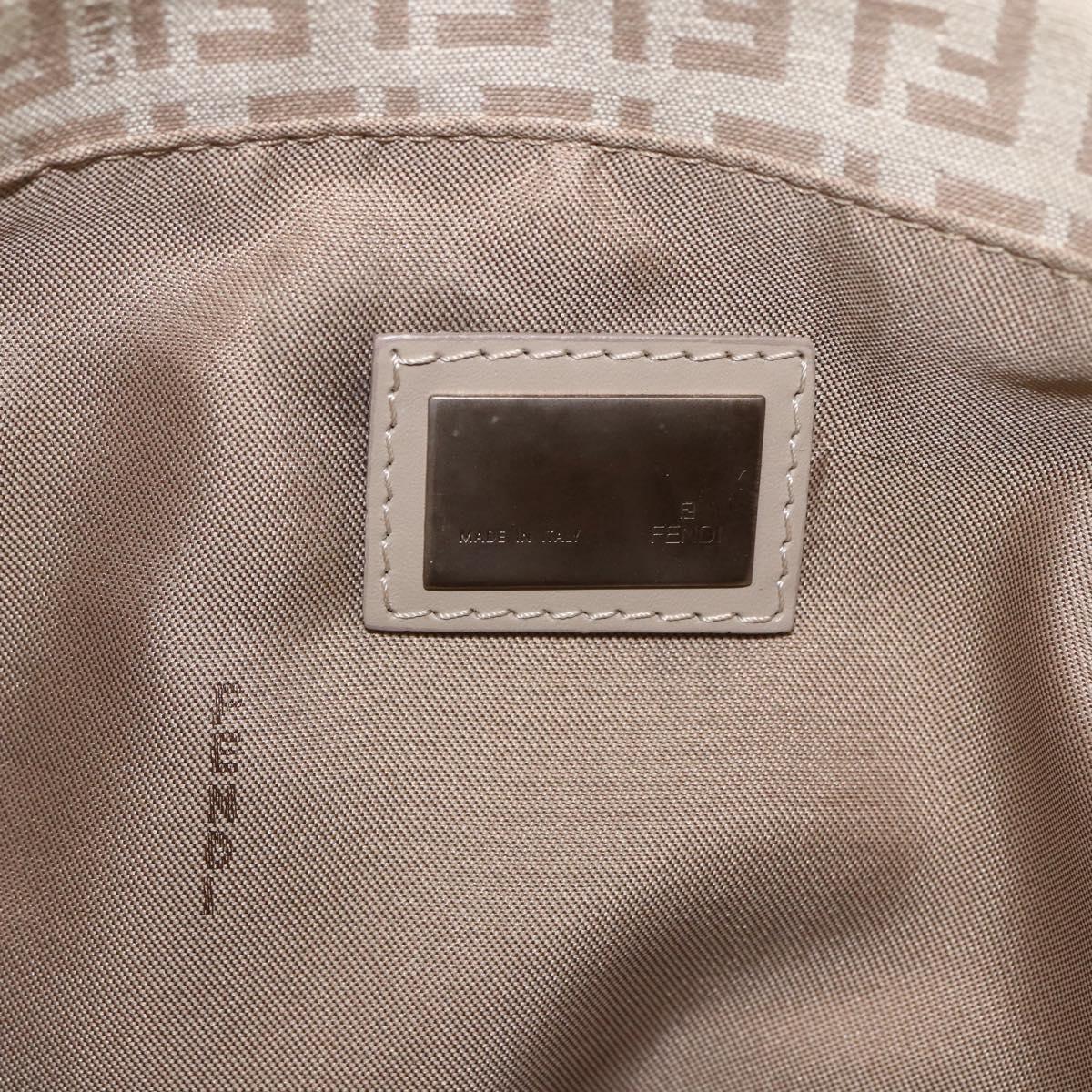 FENDI Zucchino Canvas Tote Bag Beige Gold Auth 159426