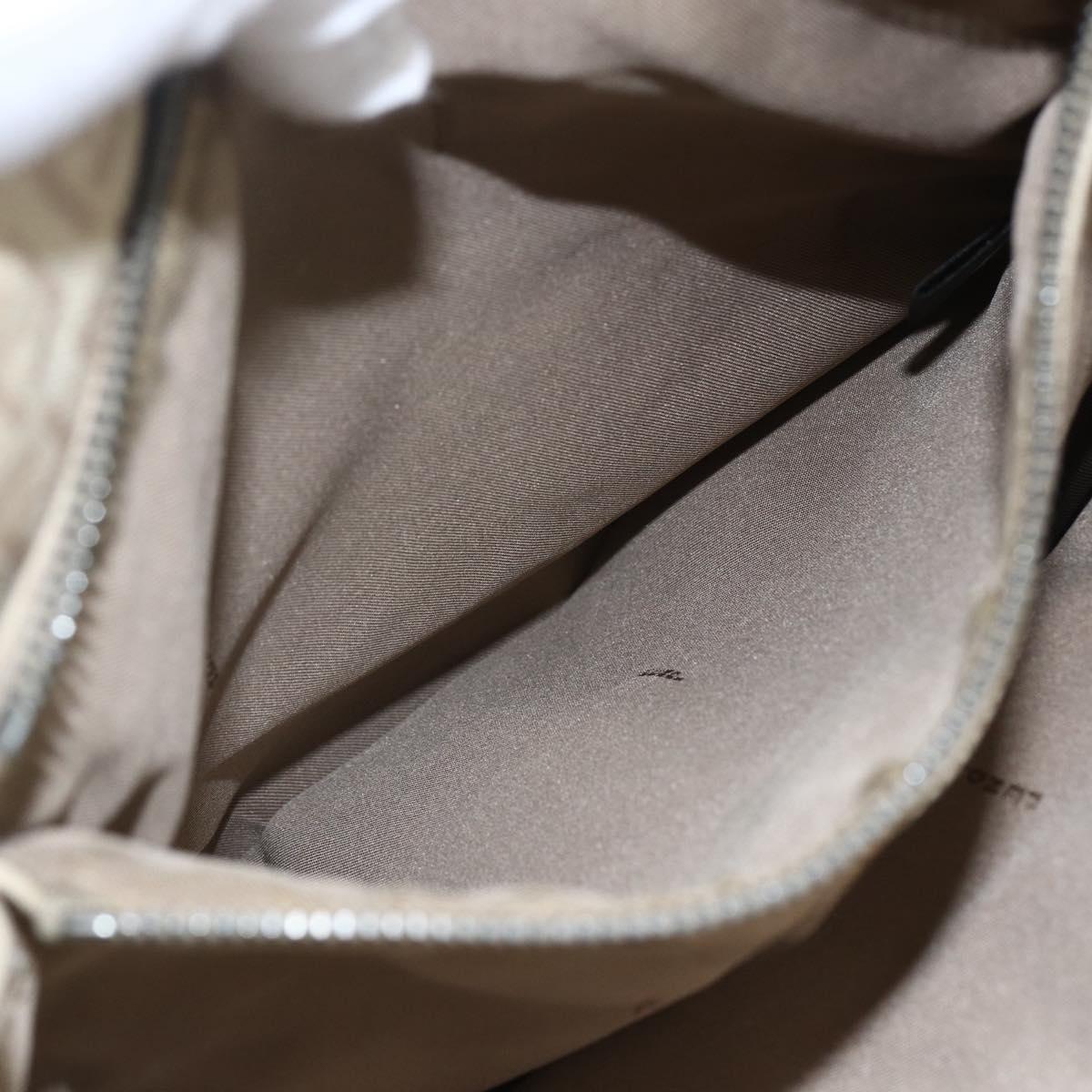 FENDI Zucchino Canvas Tote Bag Beige Gold Auth 159426