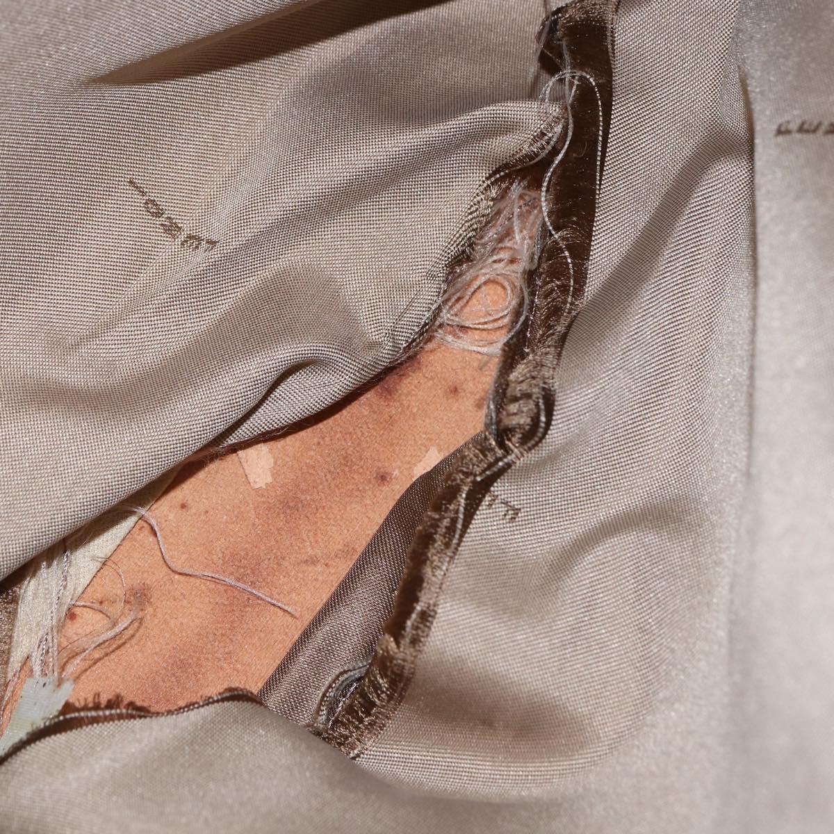 FENDI Zucchino Canvas Tote Bag Beige Gold Auth 159426