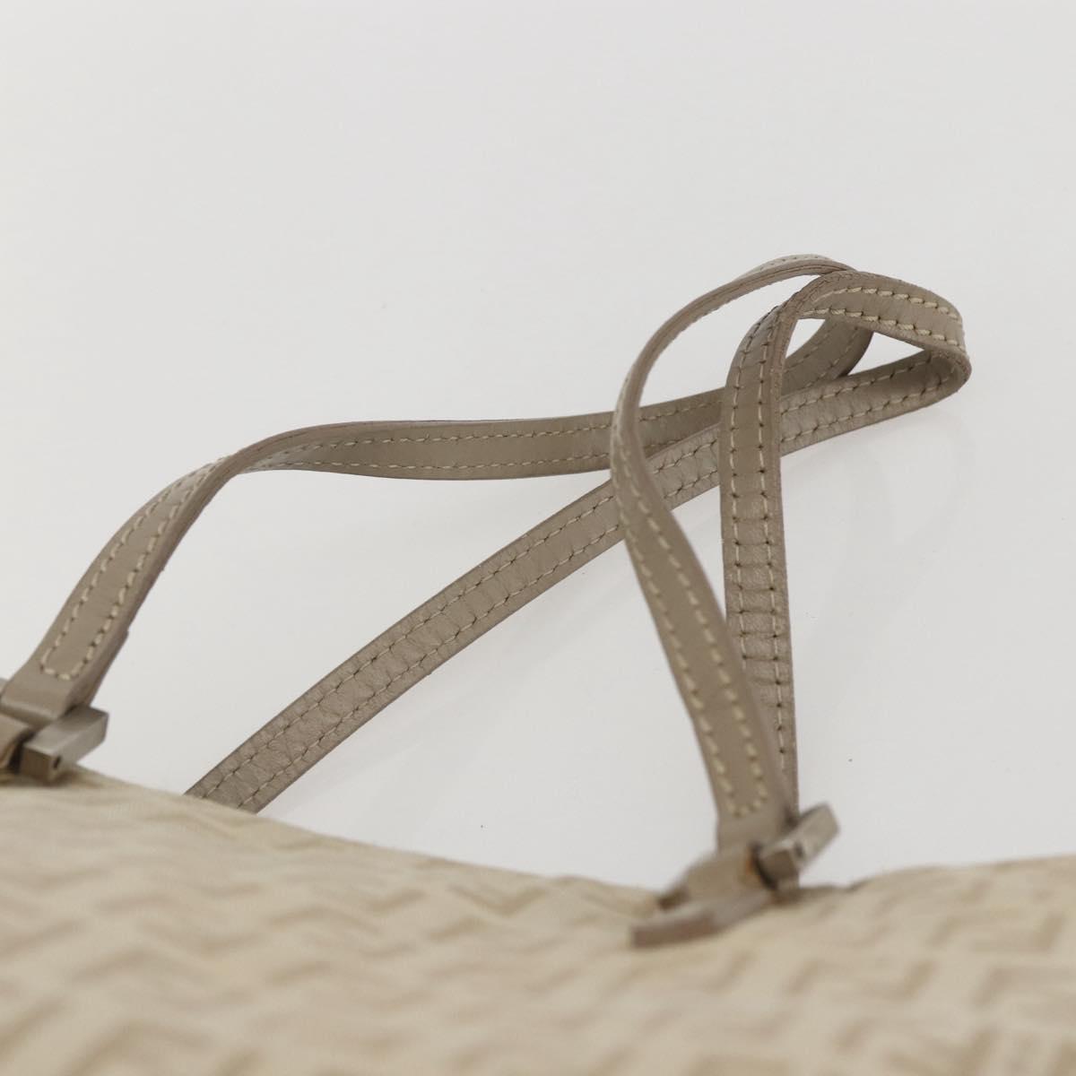 FENDI Zucchino Canvas Tote Bag Beige Gold Auth 159426