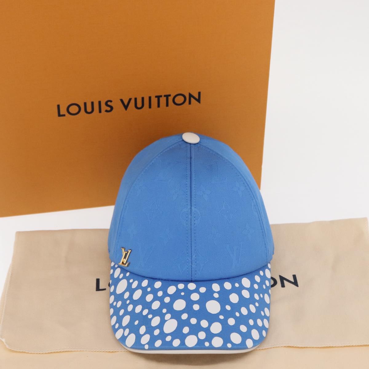 LOUIS VUITTON Monogram Yayoi Kusama Infinity Dot Cap Blue M7068M Auth 159436SM