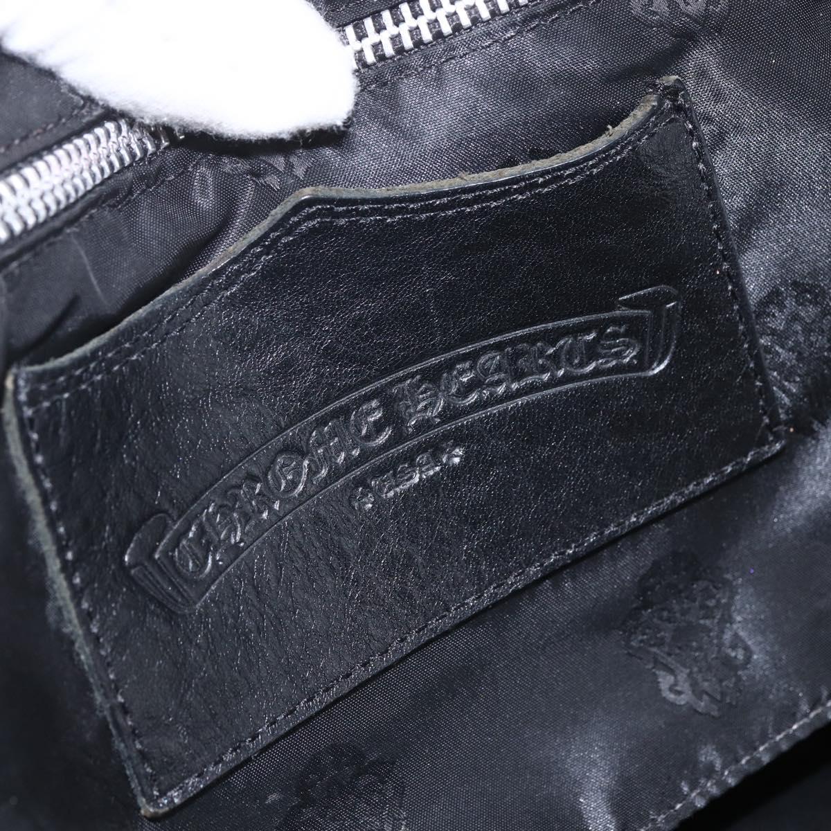 Chrome Hearts FS Tote Crosspatch Tote Bag Leather Black Auth 159442SM