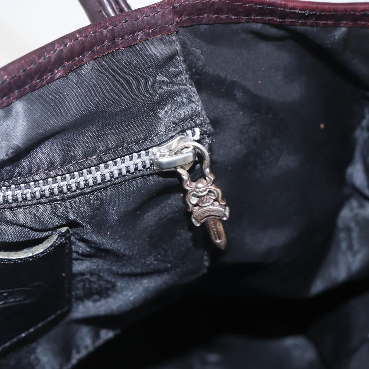 Chrome Hearts FS Tote Crosspatch Tote Bag Leather Black Auth 159442SM