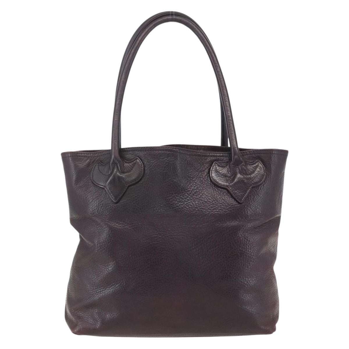 Chrome Hearts FS Tote Crosspatch Tote Bag Leather Black Auth 159442SM