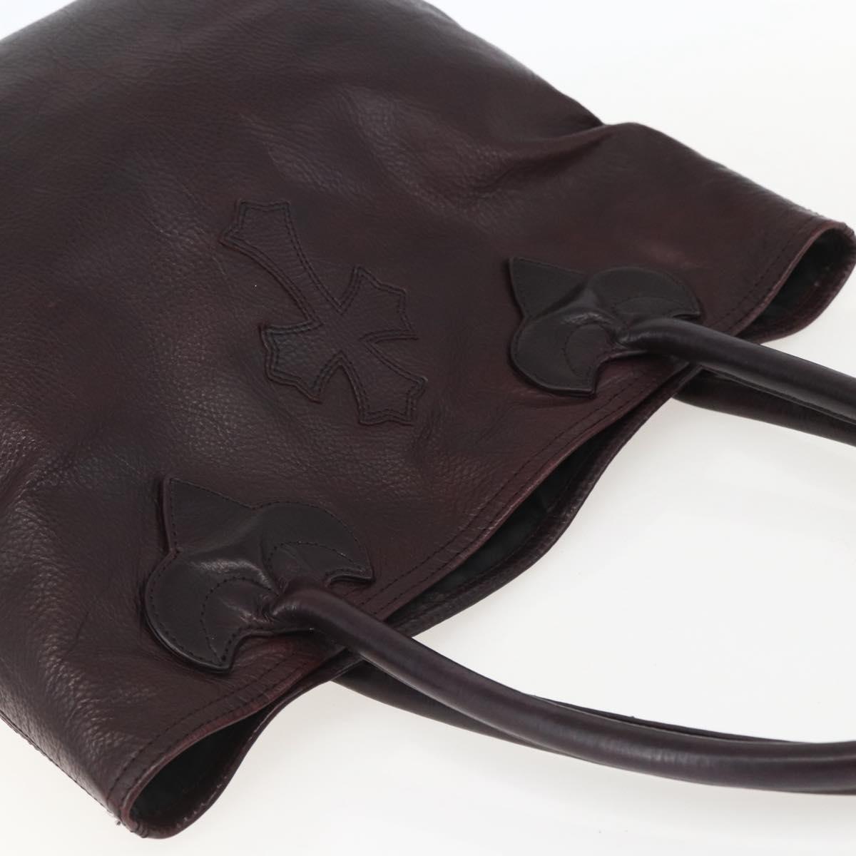 Chrome Hearts FS Tote Crosspatch Tote Bag Leather Black Auth 159442SM