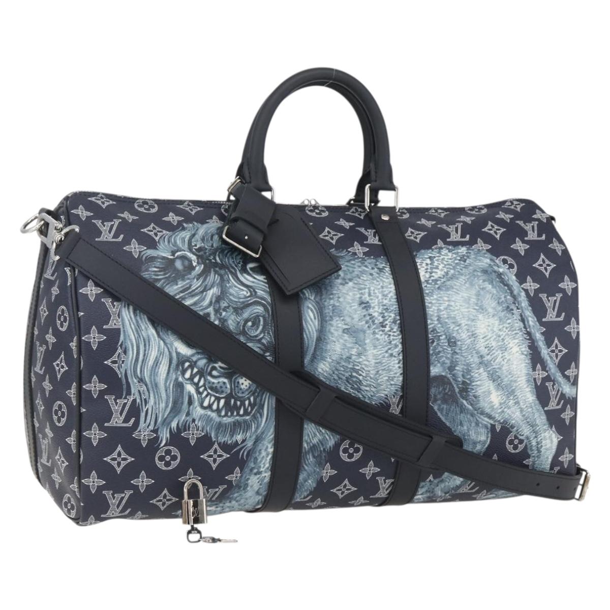 LOUIS VUITTON Monogram Savanna Keepall Bandouliere 45 Bag M54129 Auth 159443SM