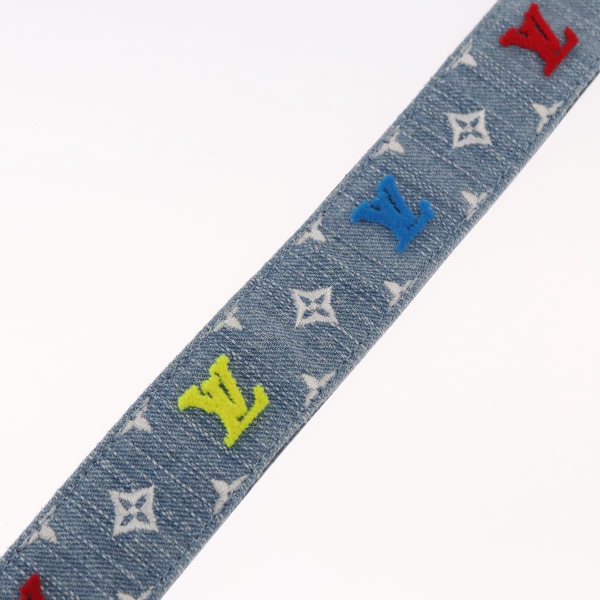 LOUIS VUITTON Monogram Denim CeintureLV New Wave Belt Blue M0146 Auth 159446SM