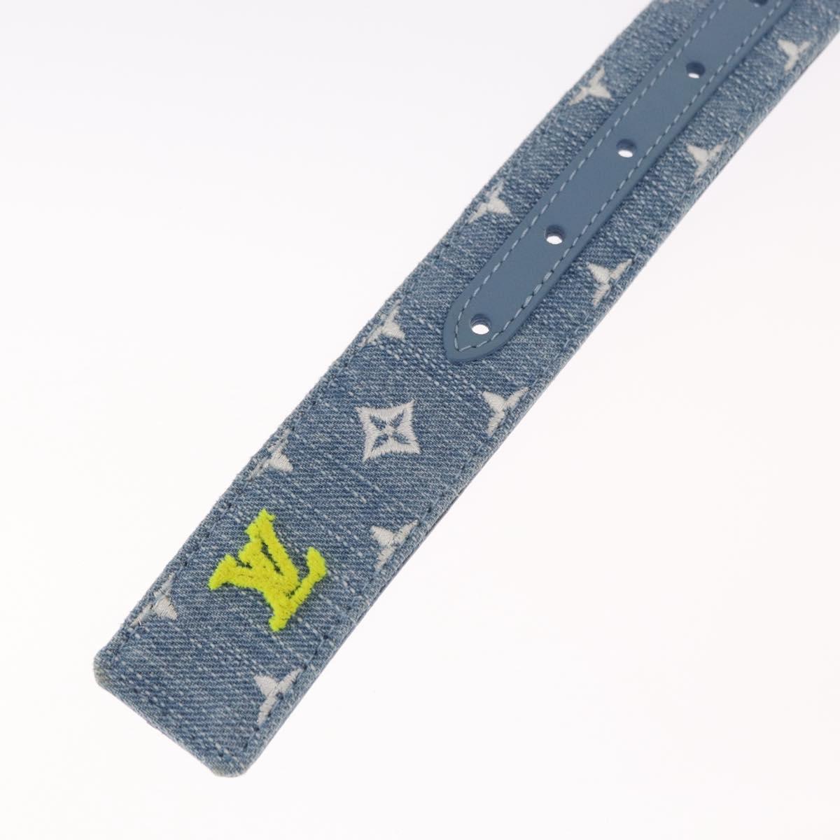 LOUIS VUITTON Monogram Denim CeintureLV New Wave Belt Blue M0146 Auth 159446SM