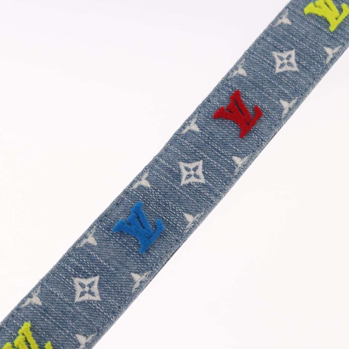 LOUIS VUITTON Monogram Denim CeintureLV New Wave Belt Blue M0146 Auth 159446SM