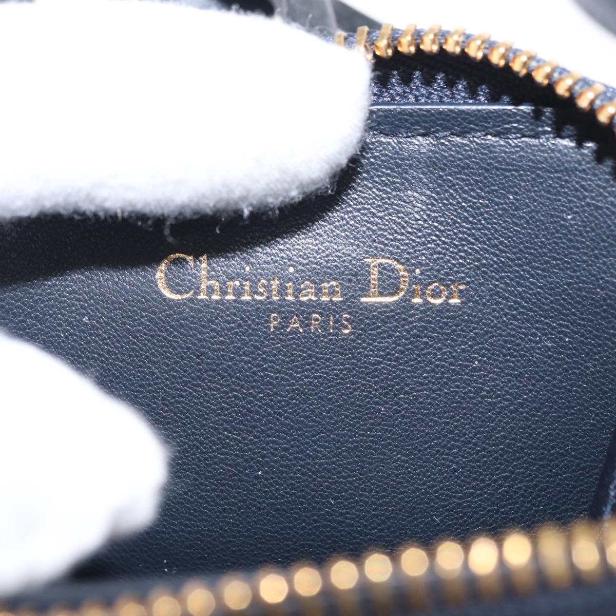 Christian Dior Trotter Canvas Phone Shoulder Shoulder Bag Navy Gold Auth 159453M