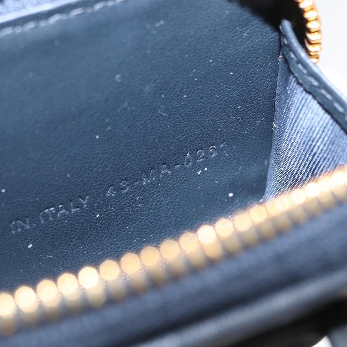 Christian Dior Trotter Canvas Phone Shoulder Shoulder Bag Navy Gold Auth 159453M