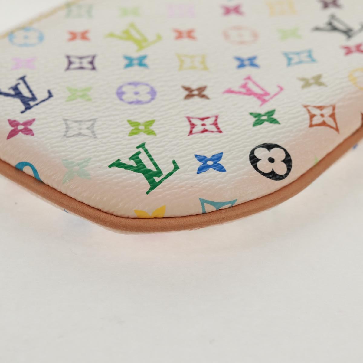 LOUIS VUITTON Monogram Multicolor Pochette MM Pouch White M60028 LV Auth 159454V