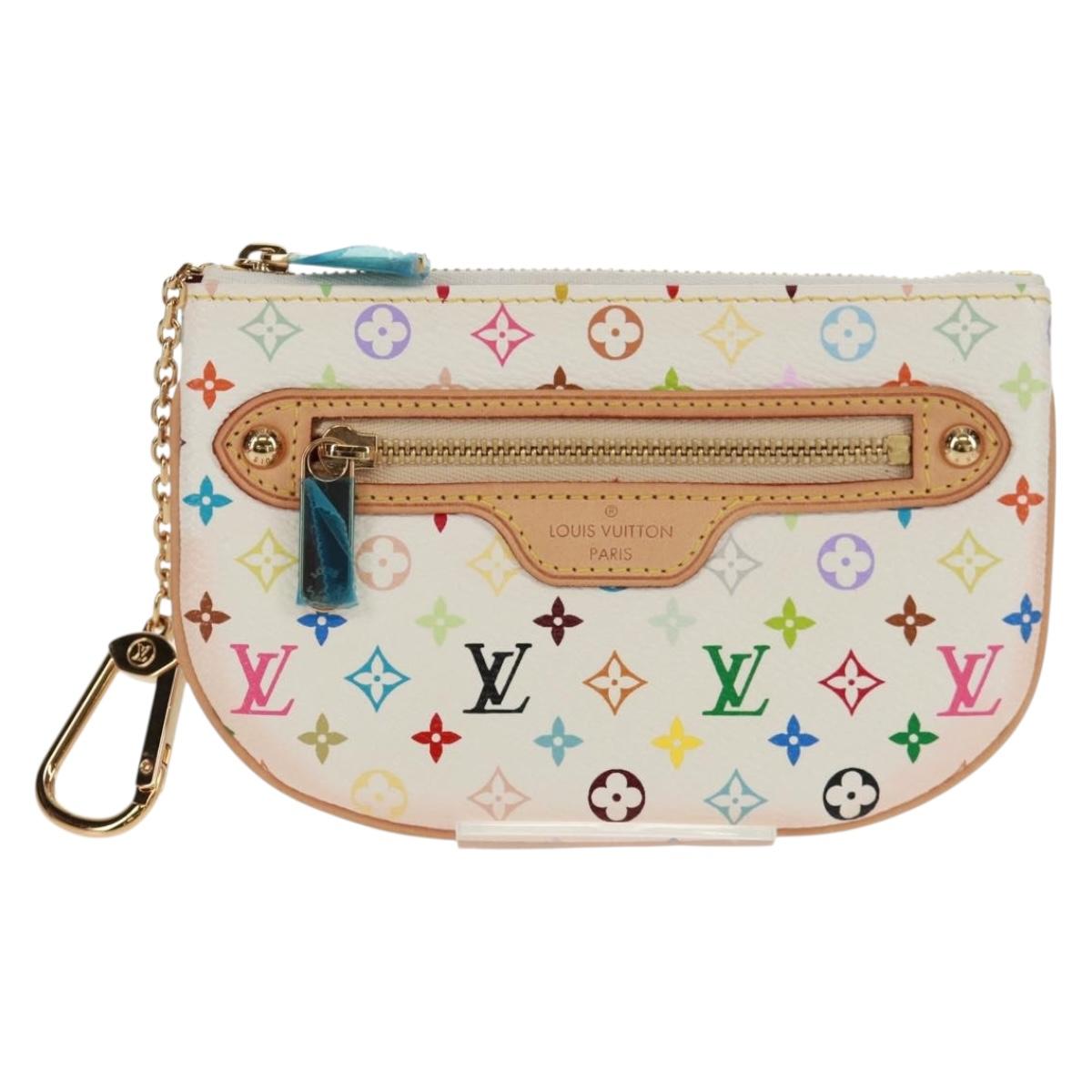 LOUIS VUITTON Monogram Multicolor Pochette MM Pouch White M60028 LV Auth 159454V