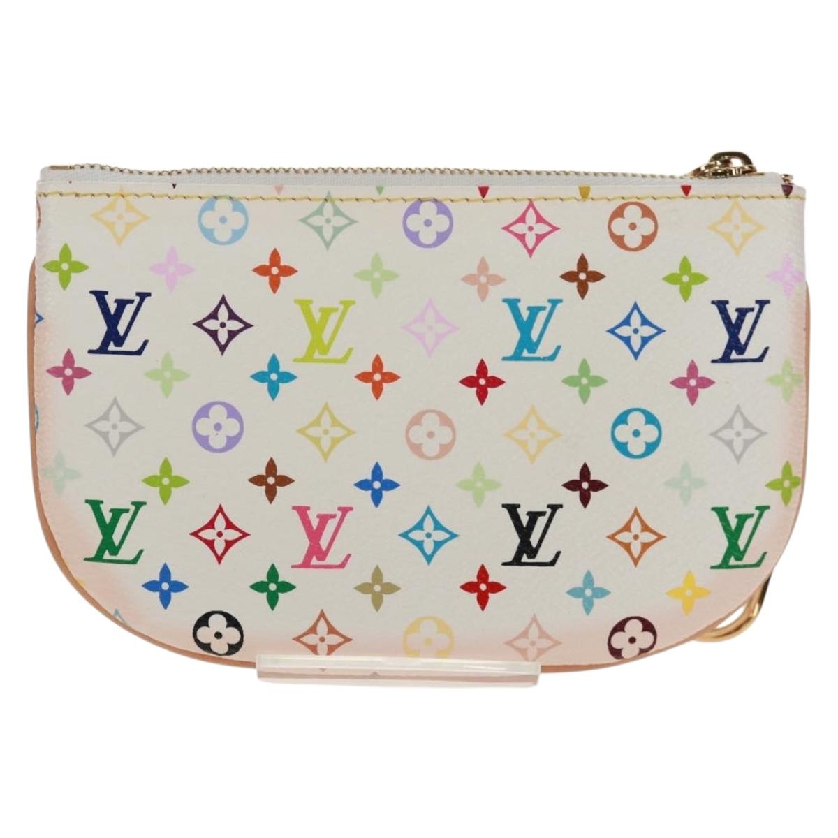 LOUIS VUITTON Monogram Multicolor Pochette MM Pouch White M60028 LV Auth 159454V