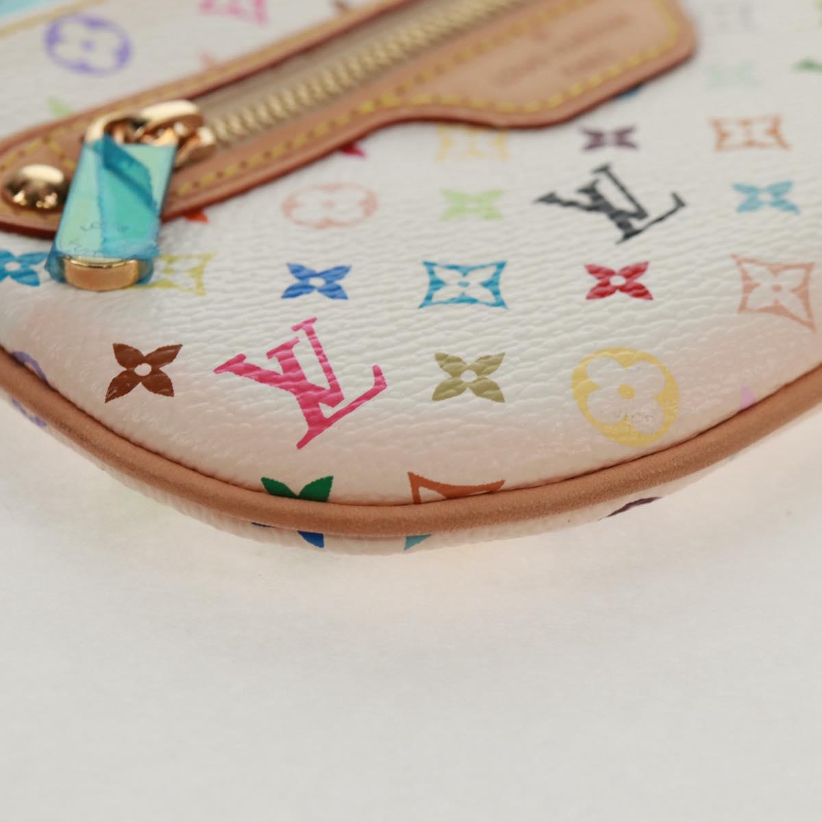 LOUIS VUITTON Monogram Multicolor Pochette MM Pouch White M60028 LV Auth 159454V