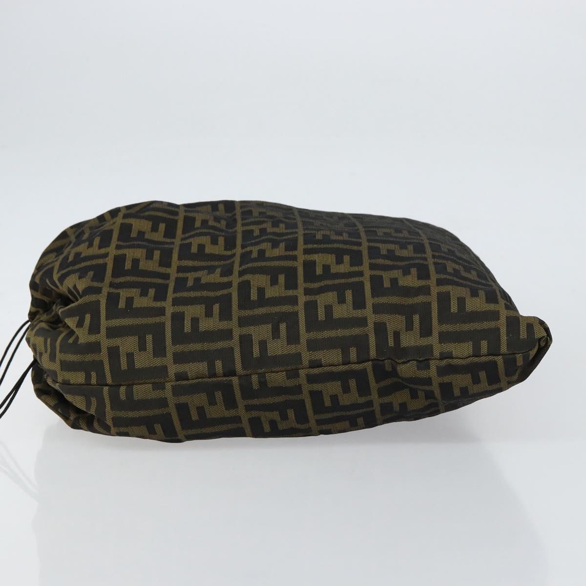 FENDI Zucca Canvas Purse Brown Black Auth 159458