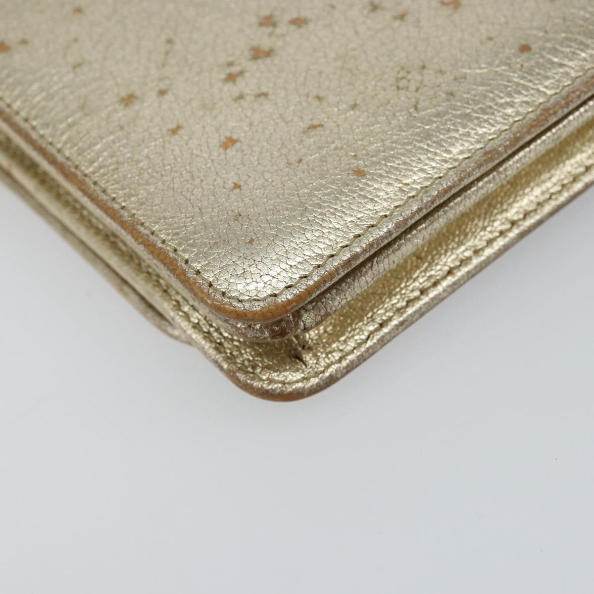 Miu Miu Chain Wallet Shoulder Bag Leather Gold Auth 159461
