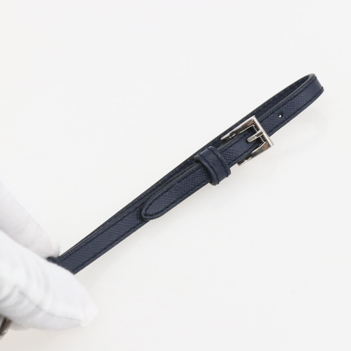 PRADA Pouch Nylon Blue Silver Auth 159464