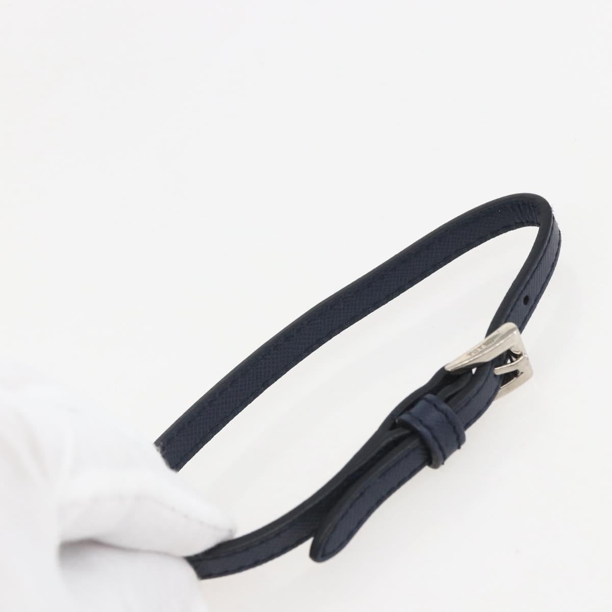PRADA Pouch Nylon Blue Silver Auth 159464