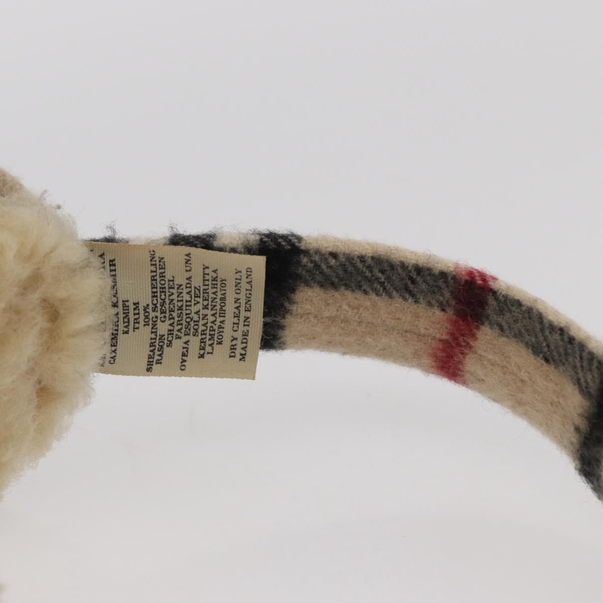 BURBERRY Nova Check Earmuff Wool Beige Auth 159465