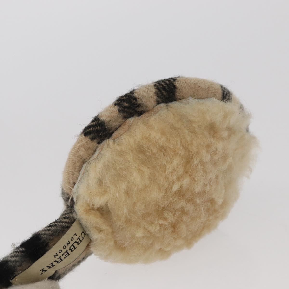 BURBERRY Nova Check Earmuff Wool Beige Auth 159465
