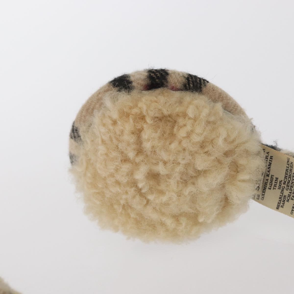 BURBERRY Nova Check Earmuff Wool Beige Auth 159465