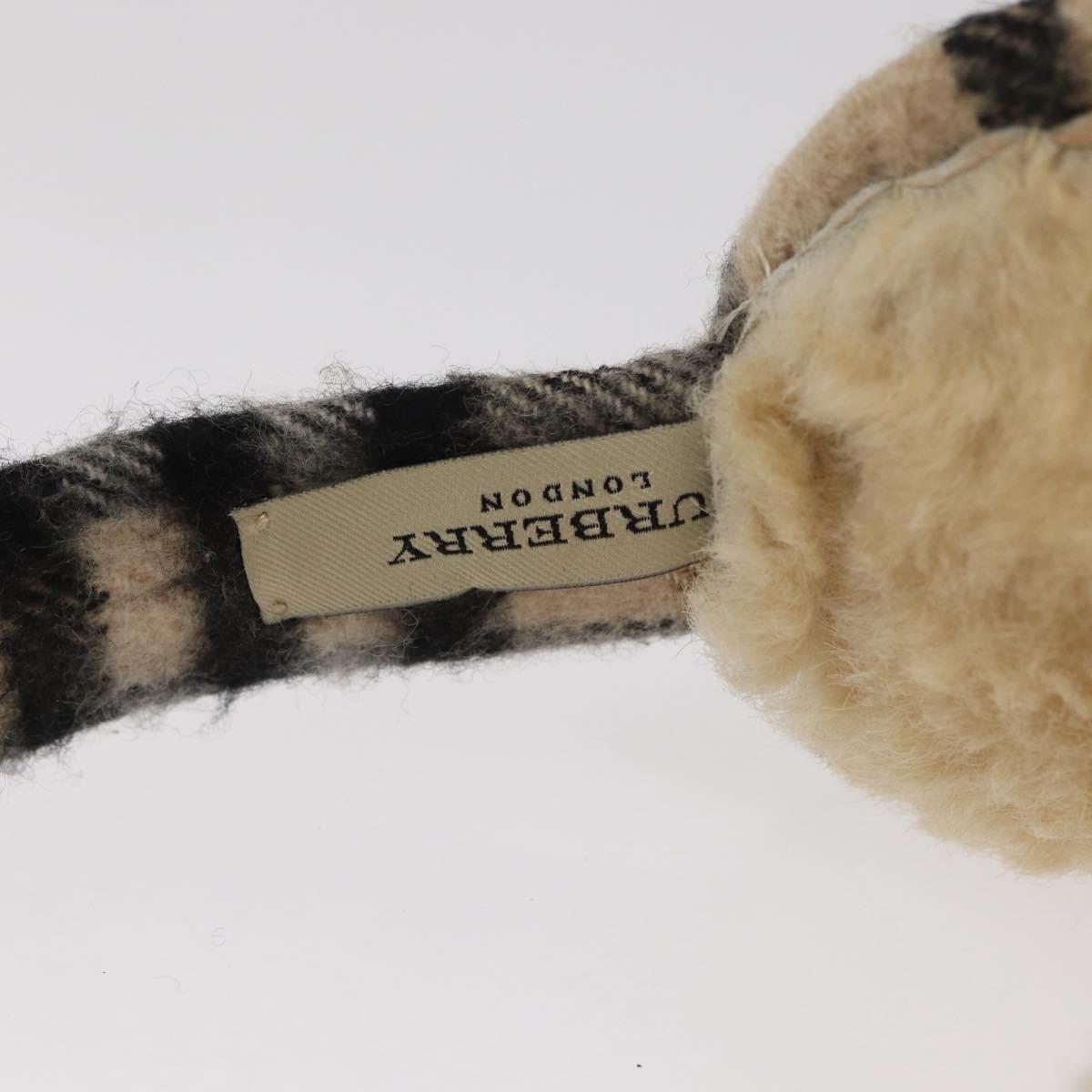 BURBERRY Nova Check Earmuff Wool Beige Auth 159465