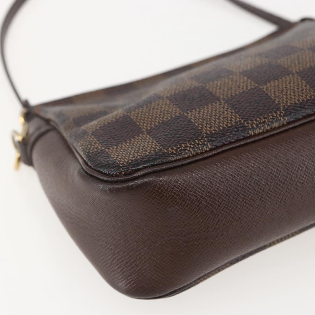 LOUIS VUITTON Damier Ebene Trousse Makeup Pouch N51982 LV Auth 159468