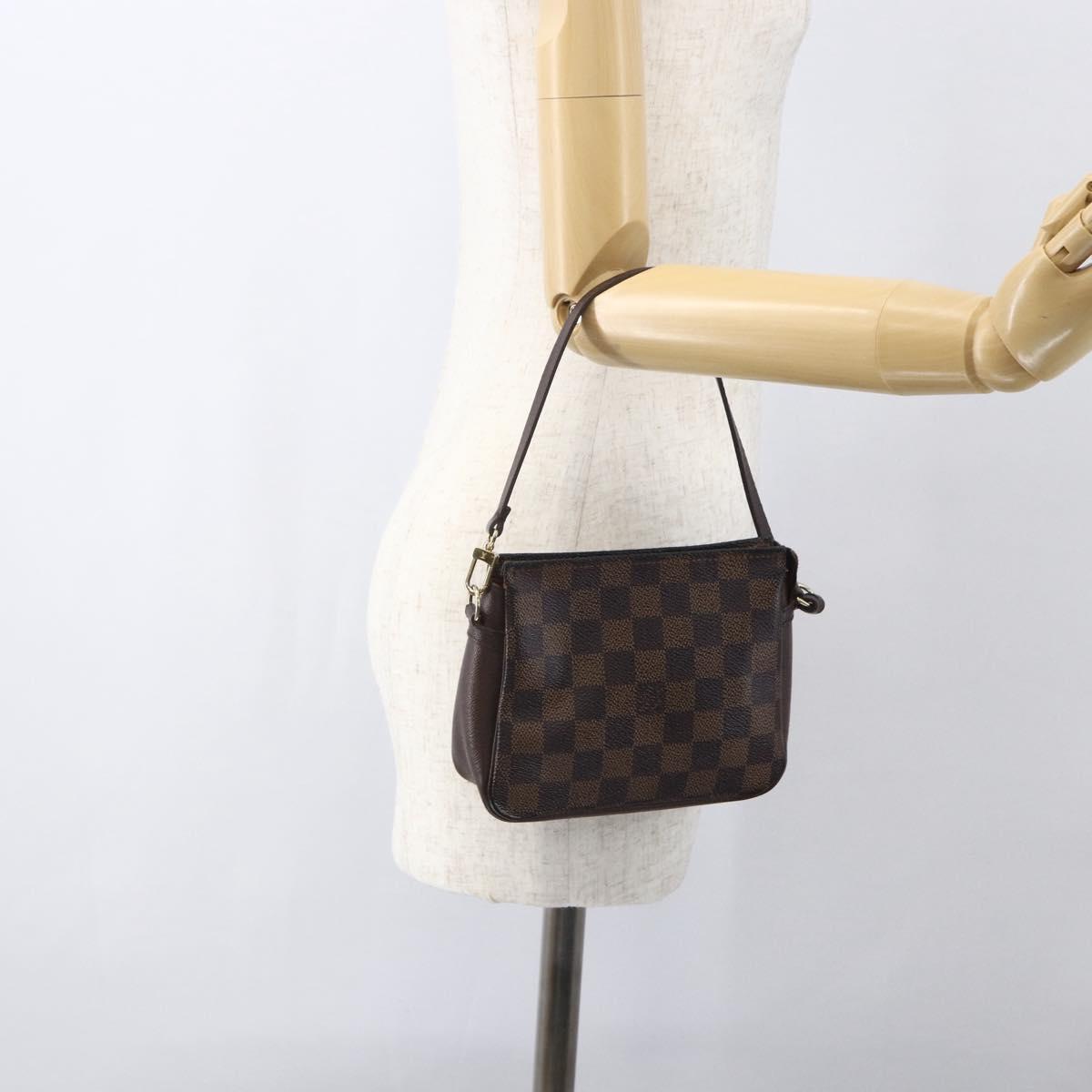 LOUIS VUITTON Damier Ebene Trousse Makeup Pouch N51982 LV Auth 159468