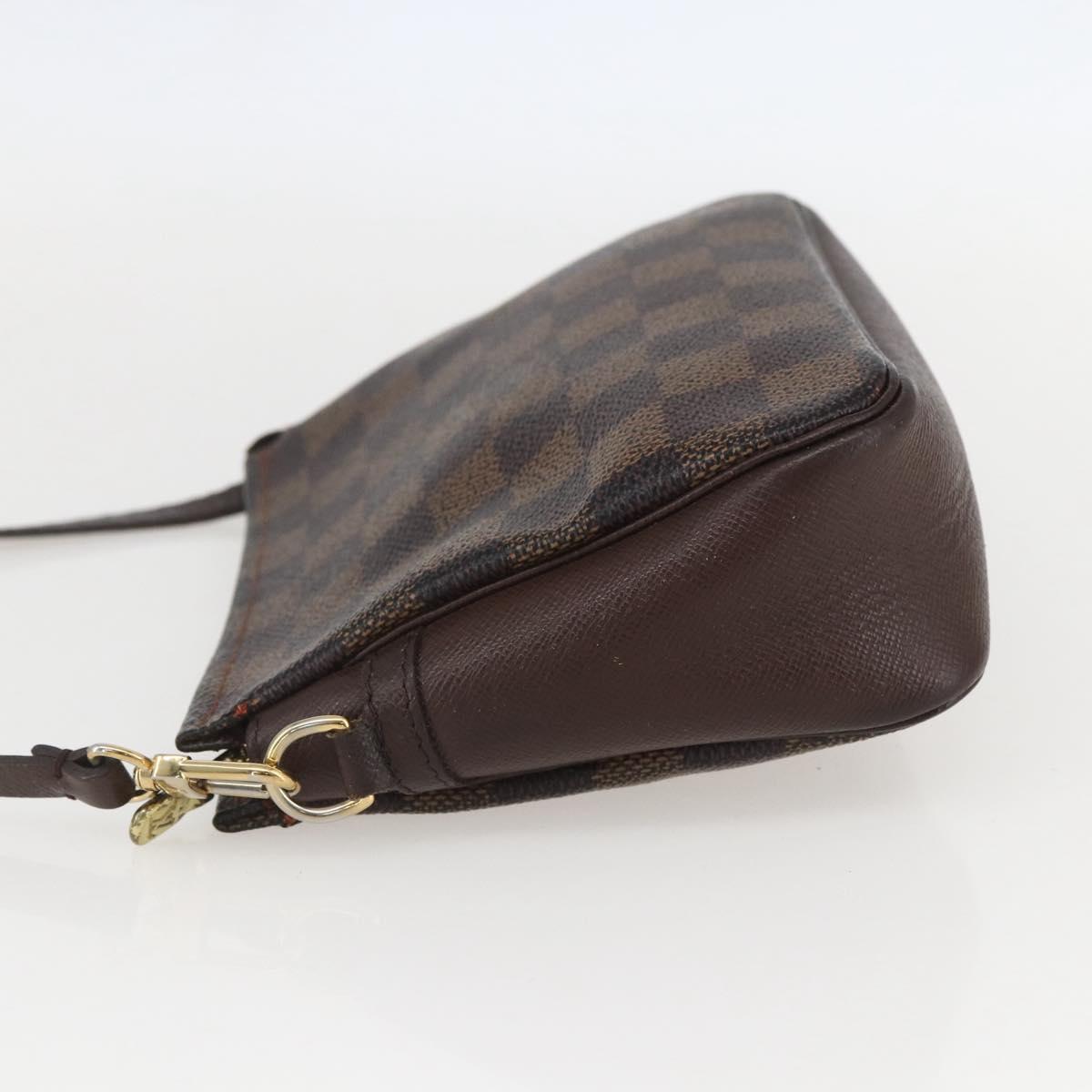 LOUIS VUITTON Damier Ebene Trousse Makeup Pouch N51982 LV Auth 159468