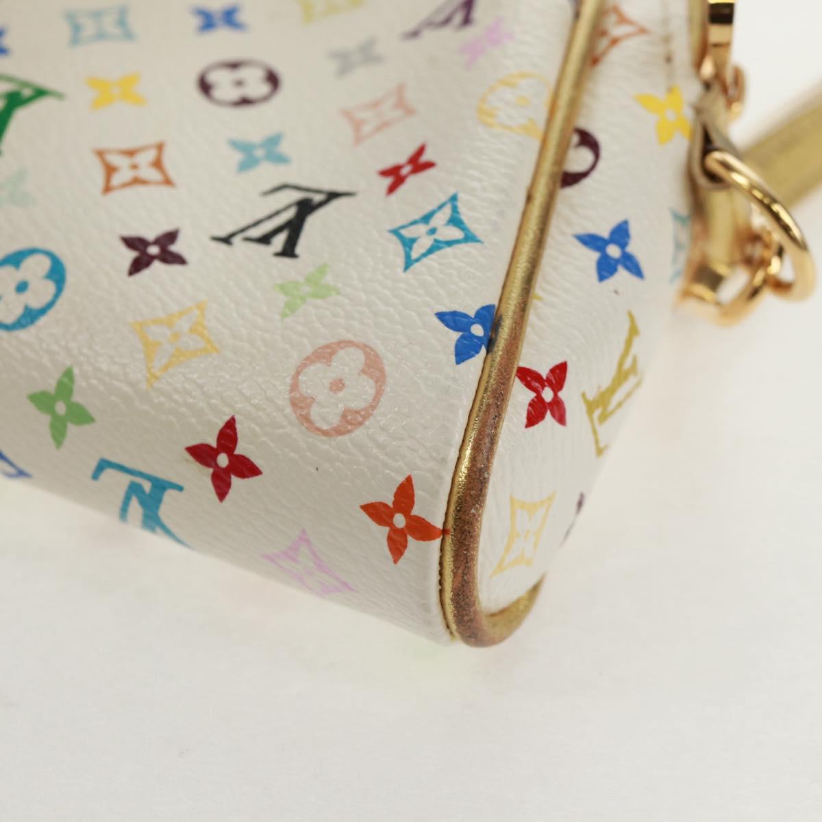 LOUIS VUITTON Monogram Multicolor Kate Pouch White Bron M55212 LV Auth 159471V