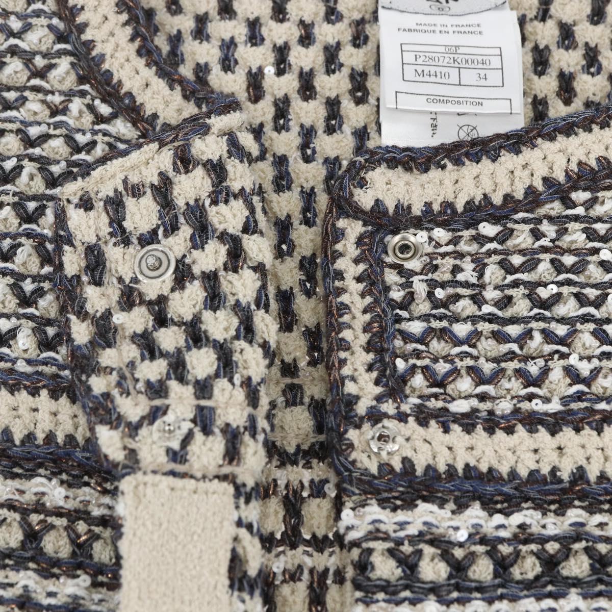 CHANEL No Collar Setup Tweed Multicolor CC Auth 159499SAM