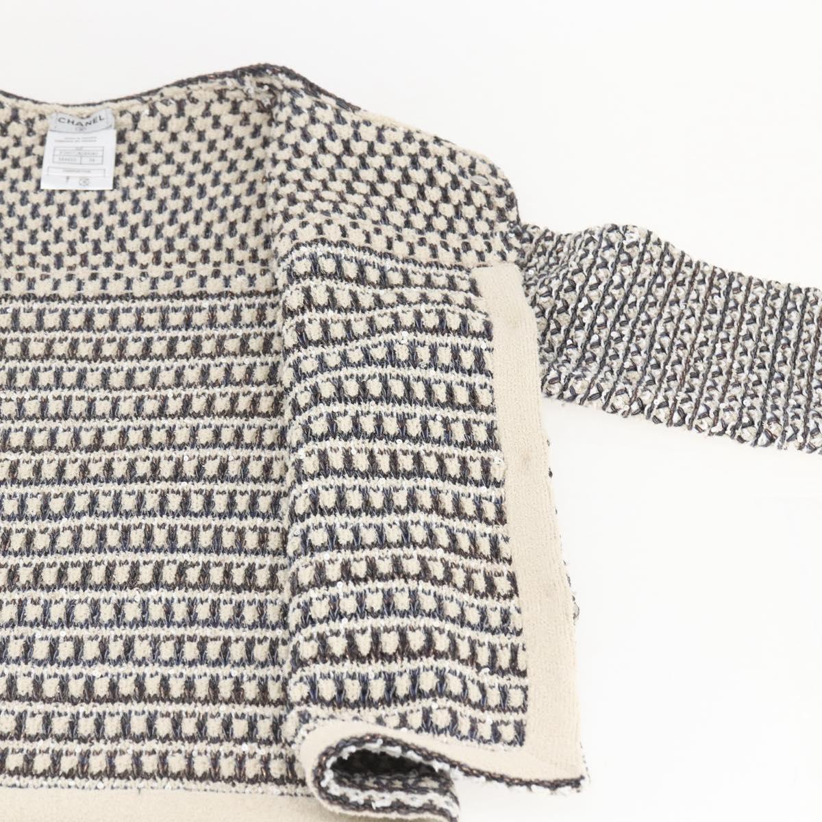 CHANEL No Collar Setup Tweed Multicolor CC Auth 159499SAM