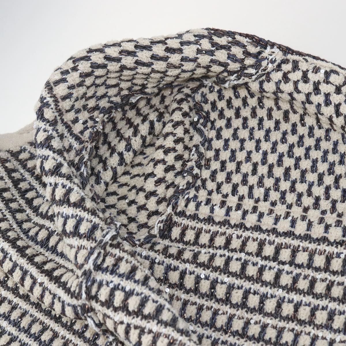 CHANEL No Collar Setup Tweed Multicolor CC Auth 159499SAM
