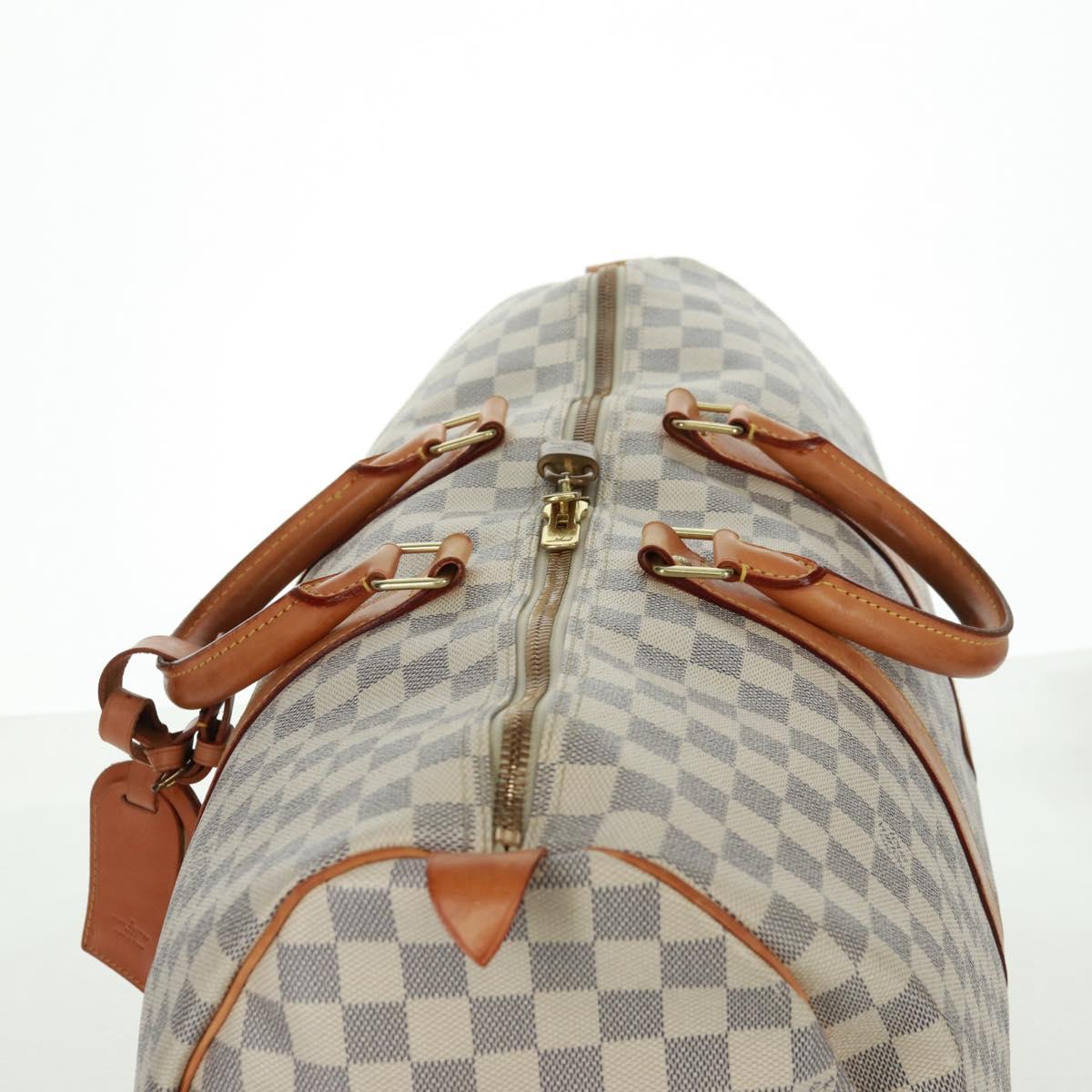 LOUIS VUITTON Damier Azur Keepall 50 Boston Bag N41430 LV Auth 159533V
