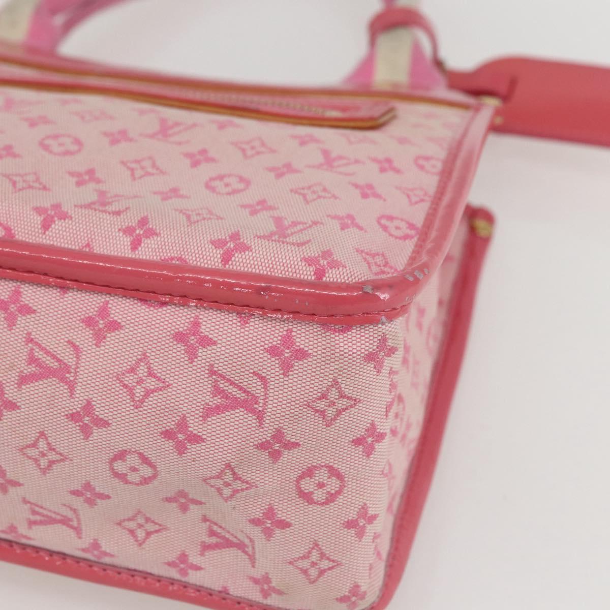 LOUIS VUITTON Monogram Mini Suck Catlin Hand Bag Pink Gold M92930 LV Auth 159562
