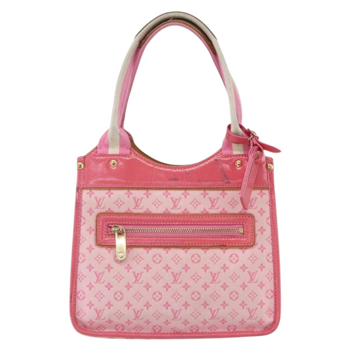 LOUIS VUITTON Monogram Mini Suck Catlin Hand Bag Pink Gold M92930 LV Auth 159562