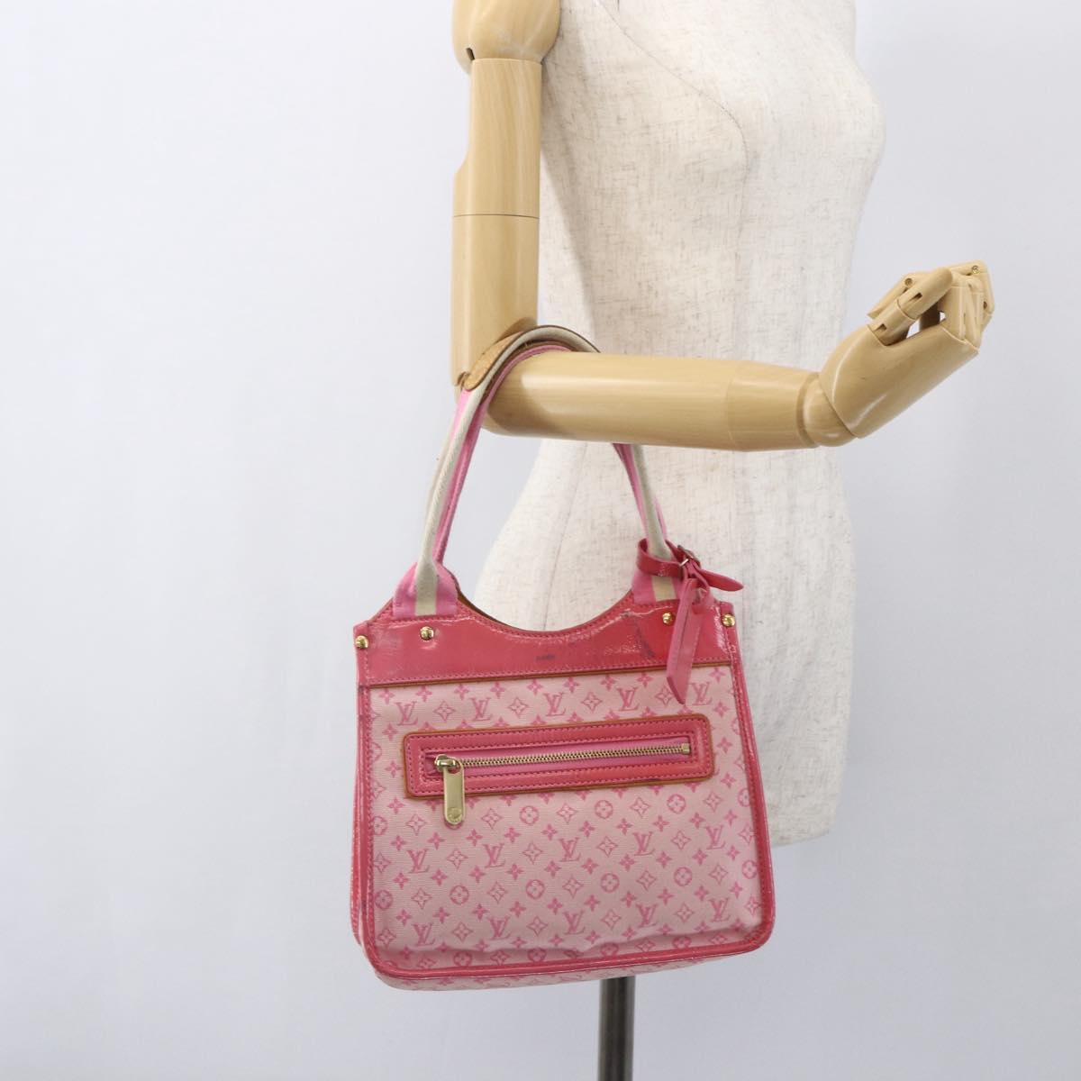 LOUIS VUITTON Monogram Mini Suck Catlin Hand Bag Pink Gold M92930 LV Auth 159562