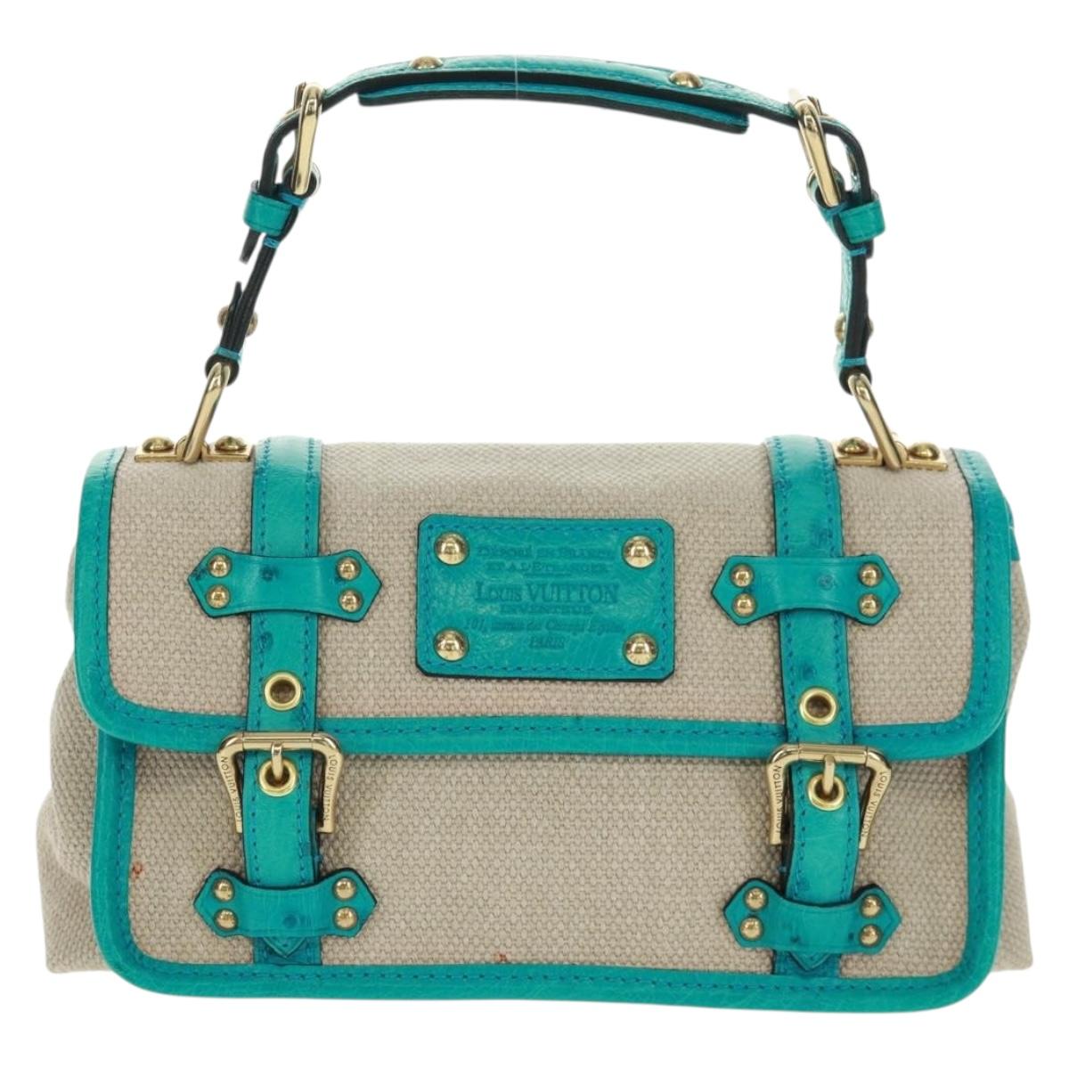 LOUIS VUITTON Antigua Sac Express PM Bag Turquoise Blue M92396 LV Auth 159564SAV