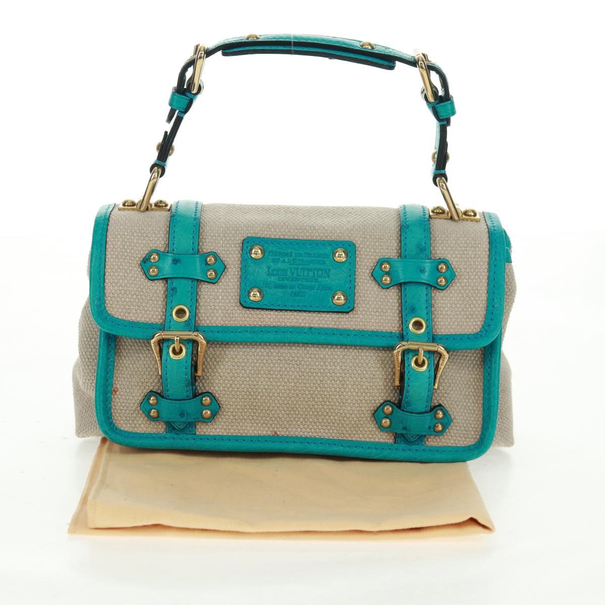 LOUIS VUITTON Antigua Sac Express PM Bag Turquoise Blue M92396 LV Auth 159564SAV