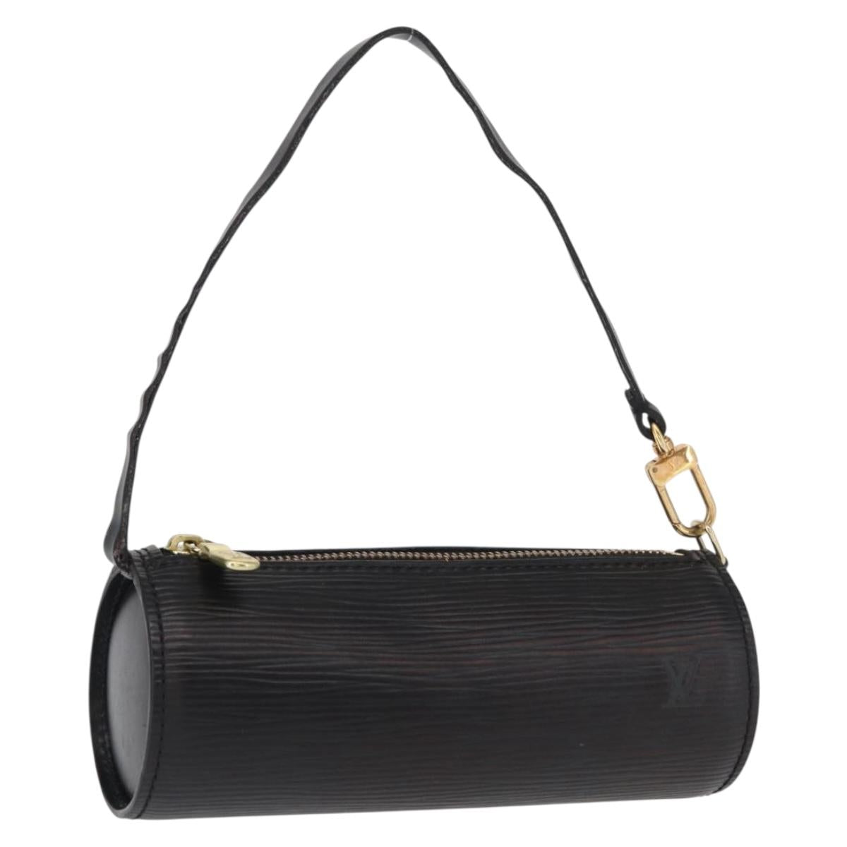 LOUIS VUITTON Epi Soufflot Pouch Pouch Black LV Auth 159569