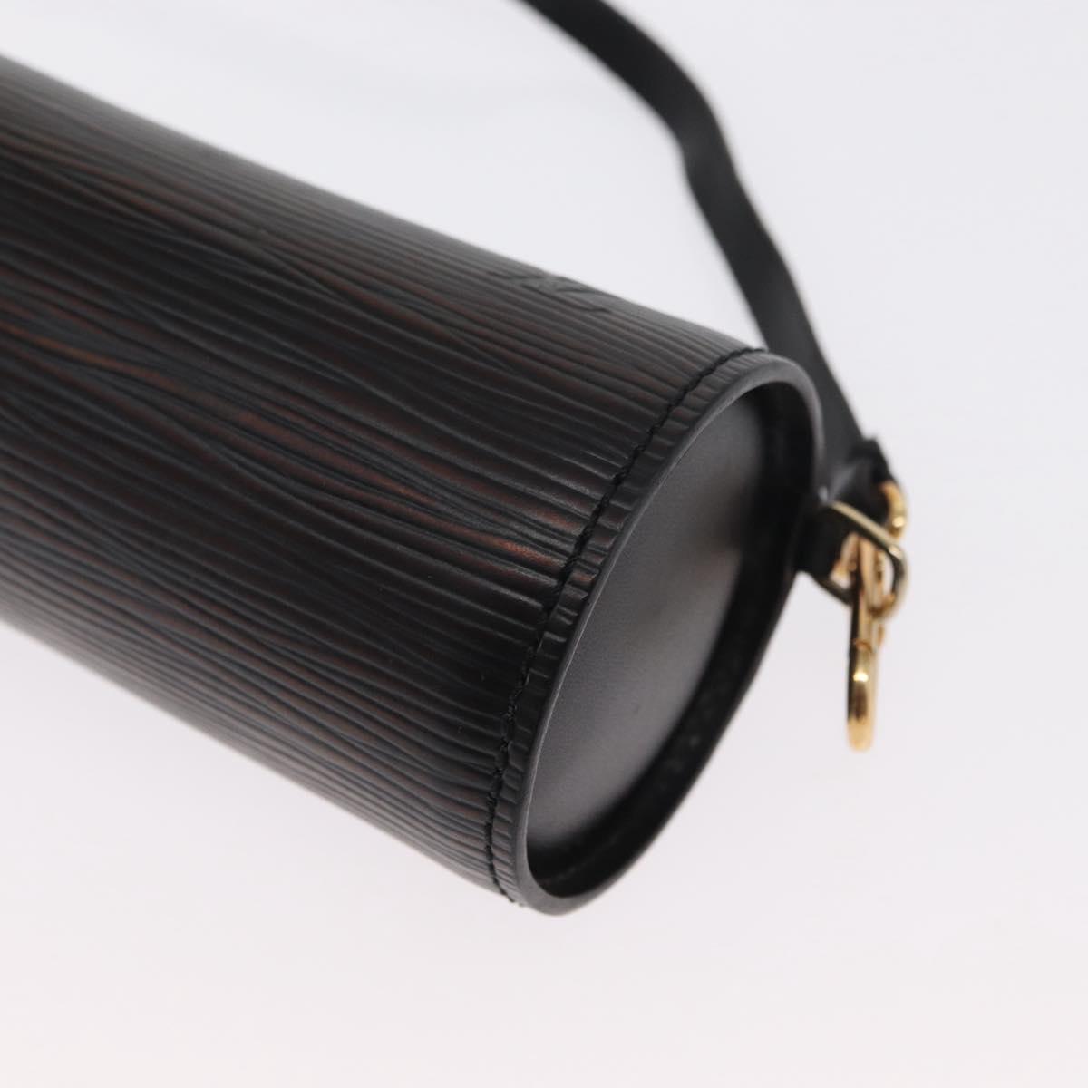LOUIS VUITTON Epi Soufflot Pouch Pouch Black LV Auth 159569
