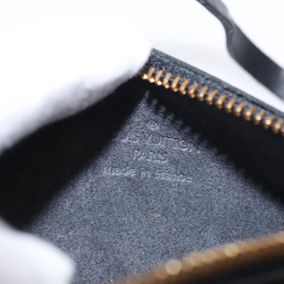 LOUIS VUITTON Epi Soufflot Pouch Pouch Black LV Auth 159569