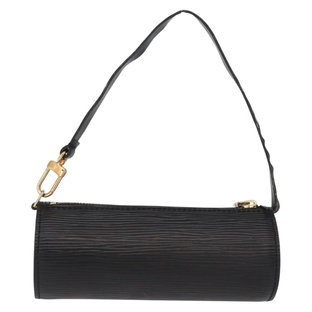 LOUIS VUITTON Epi Soufflot Pouch Pouch Black LV Auth 159569