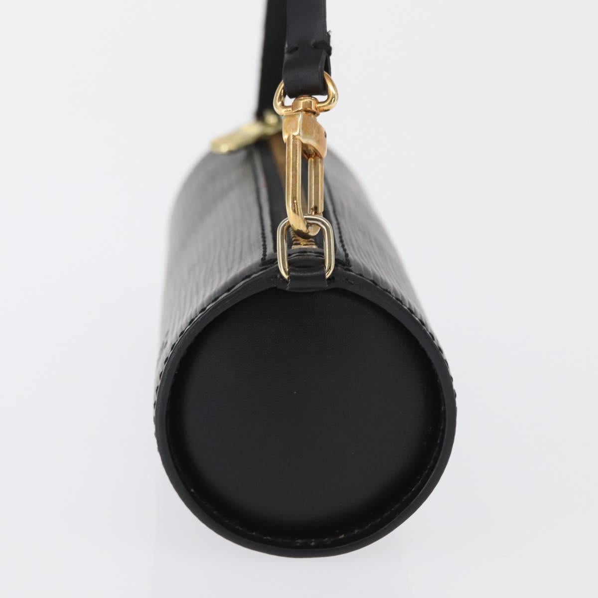 LOUIS VUITTON Epi Soufflot Pouch Pouch Black LV Auth 159569
