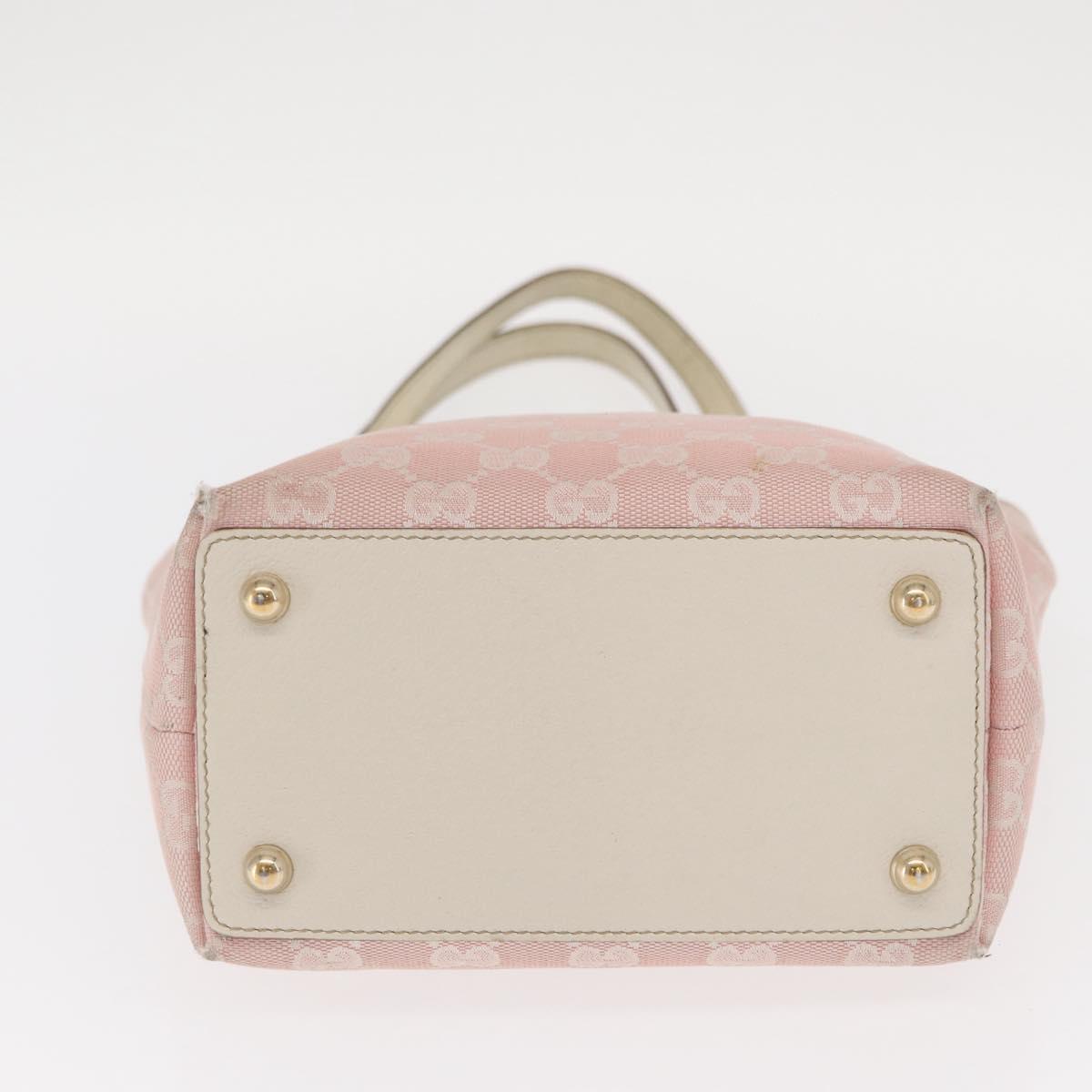 GUCCI GG Canvas Tote Bag Pink Gold 120840 Auth 159575